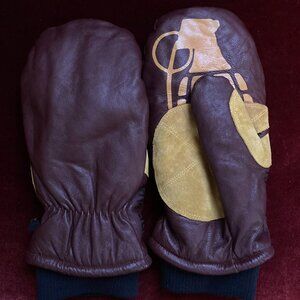 Grenade sherpa lined leather mittens